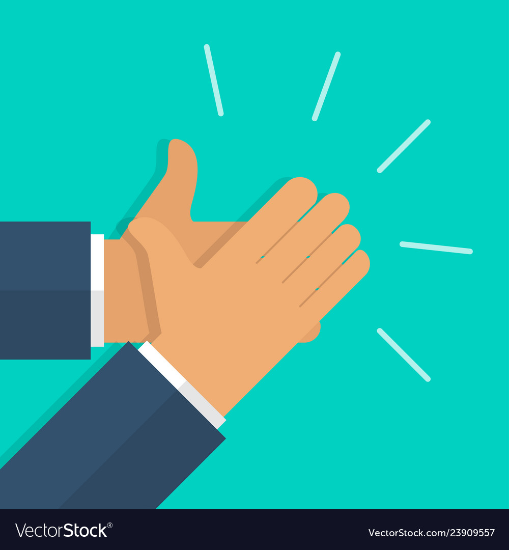 Human hands clapping in flat design applause Vector Image