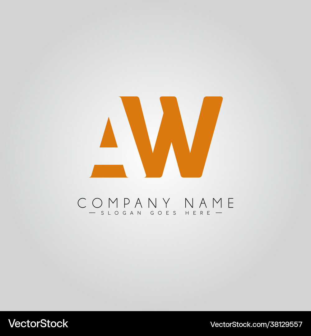 Initial letter aw logo - minimal business logo Vector Image