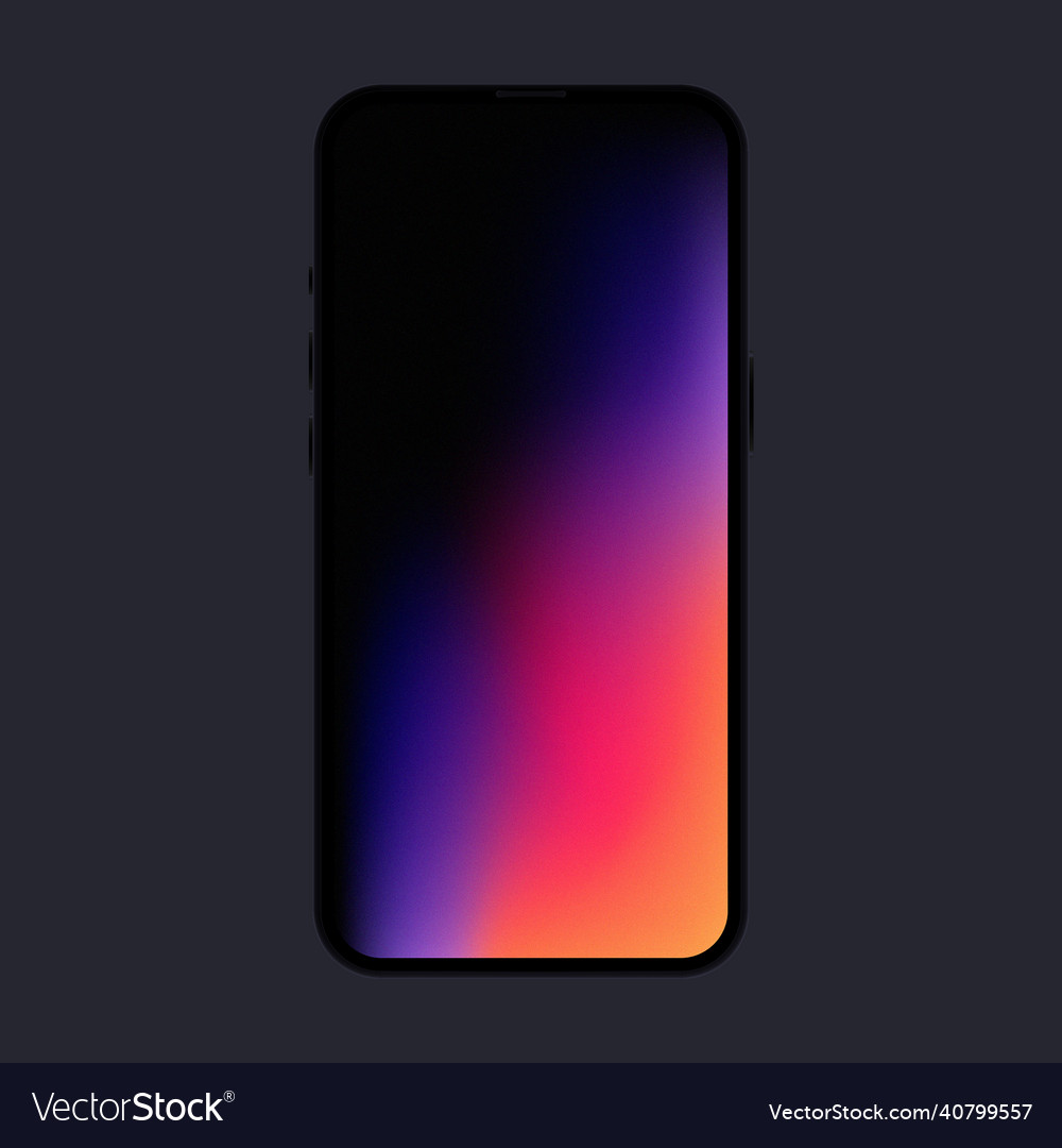 Isolated smartphone with gradient screen front vector image Isolated smartphone with gradient screen front