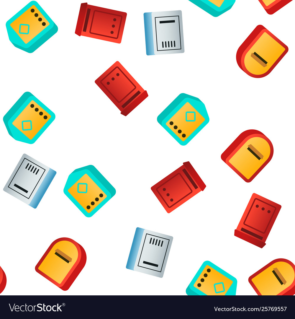 Mail box post linear and flat seamless vector image Mail box post linear and flat seamless