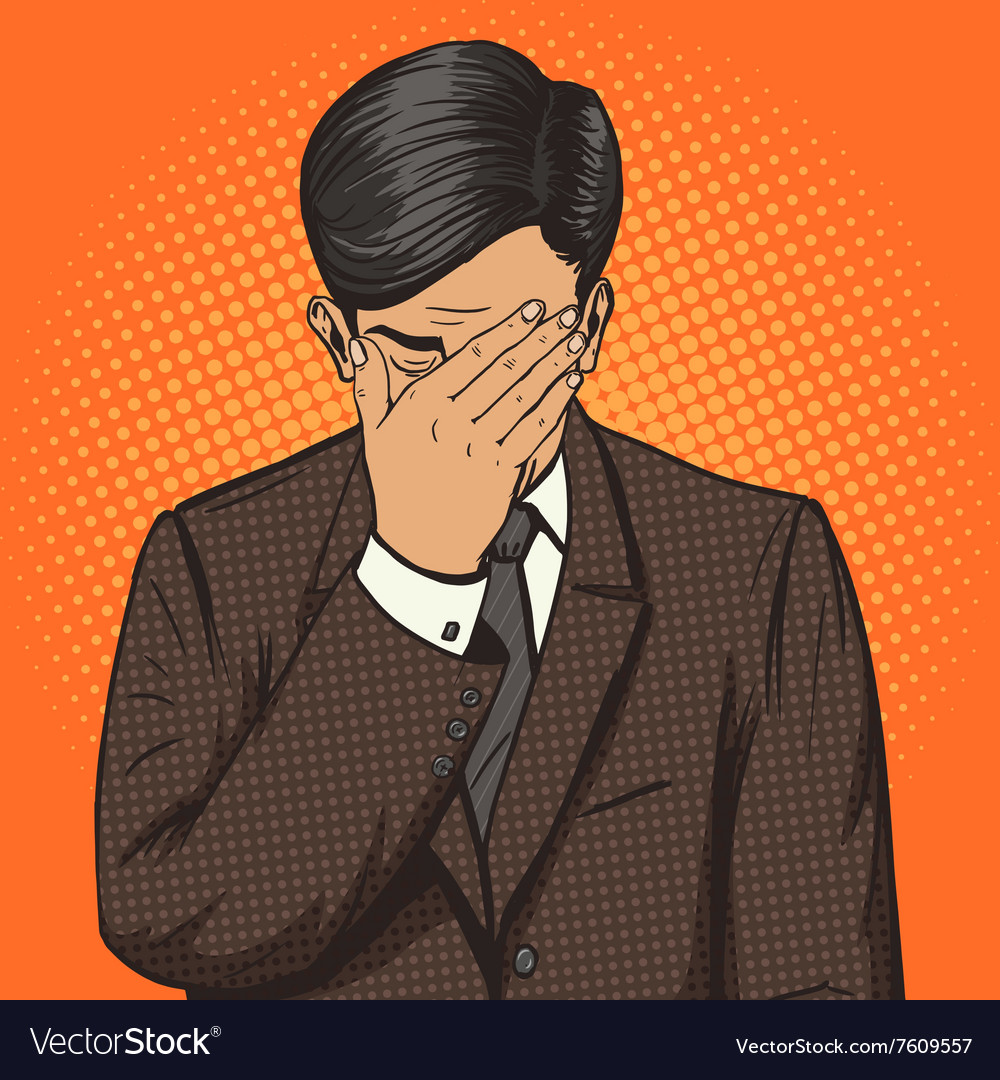 Man with Facepalm Gesture