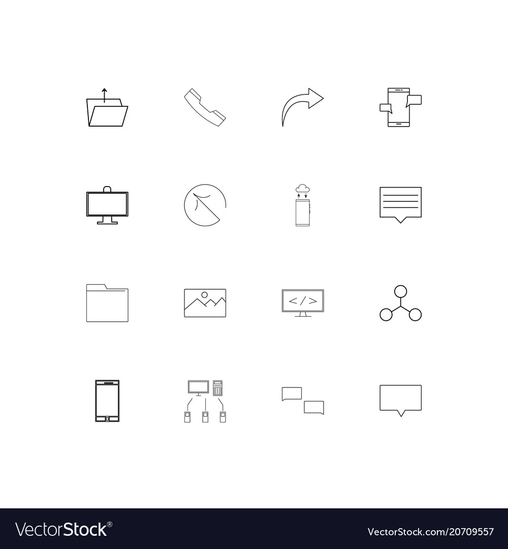 Network and database simple linear icons set