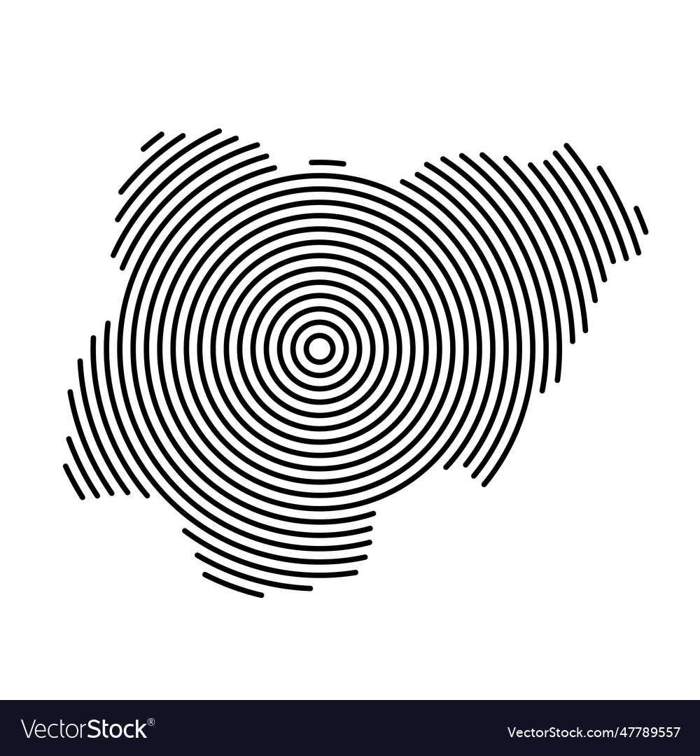 Nigeria map country from futuristic concentric Vector Image