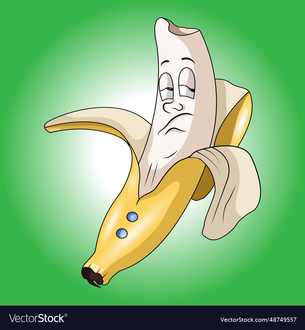 Peeled Banana Royalty Free Vector Image Vectorstock