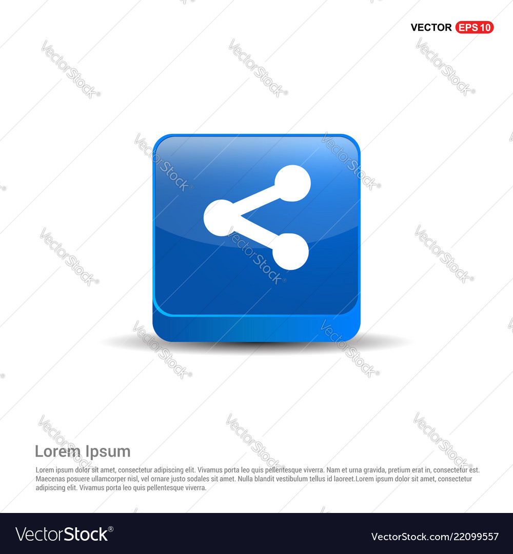 Project connection icon - 3d blue button