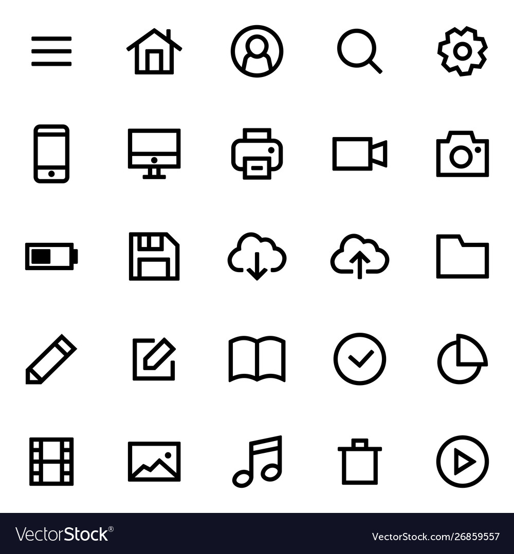 Set Icons für einfache flache Stil ui Design