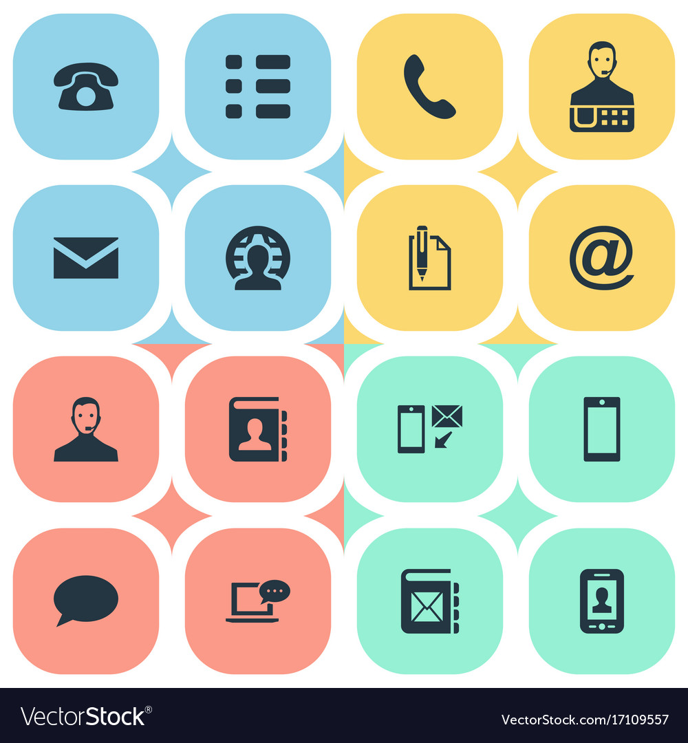 Set of simple contact icons