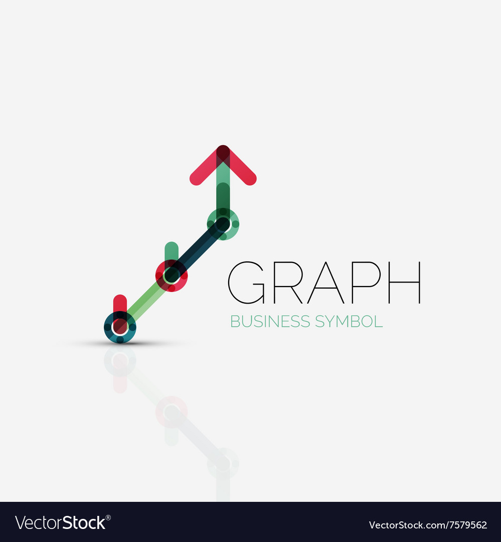 Abstract logo idea linear chart or graph