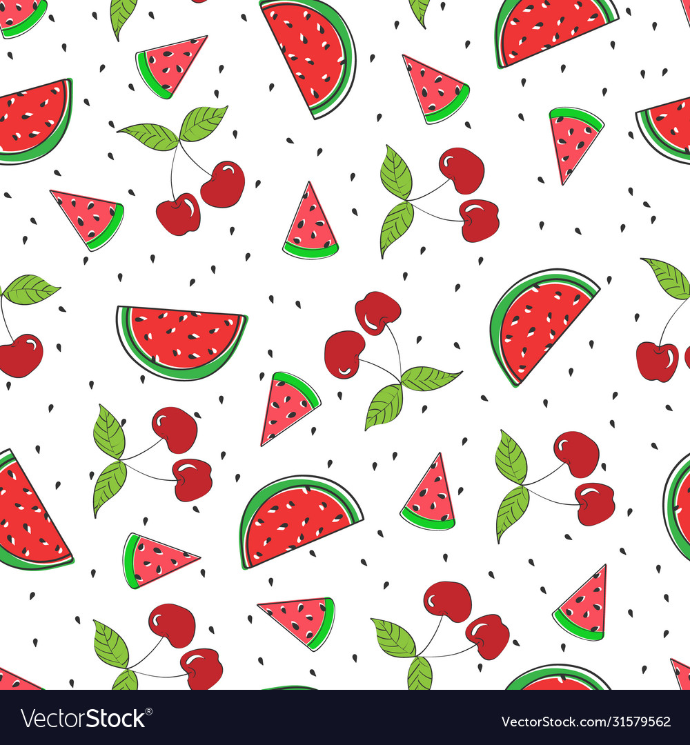 Abstract seamless pattern with watermelon vector image Abstract seamless pattern with watermelon