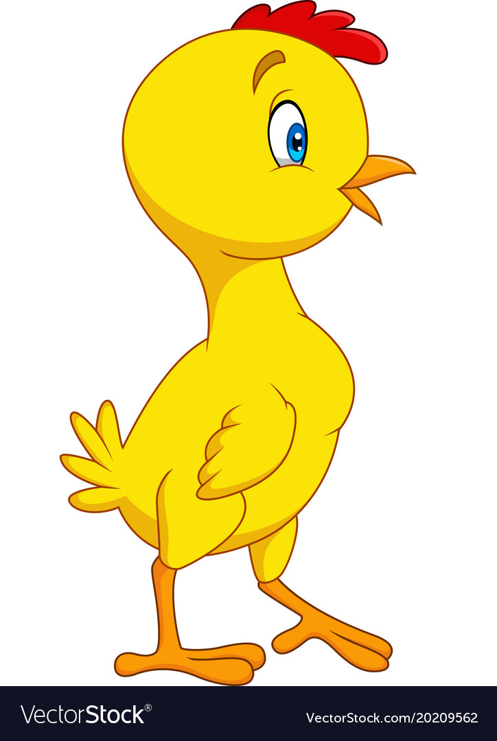 Cartoon Little Chick Isolated On White Background Vector Image