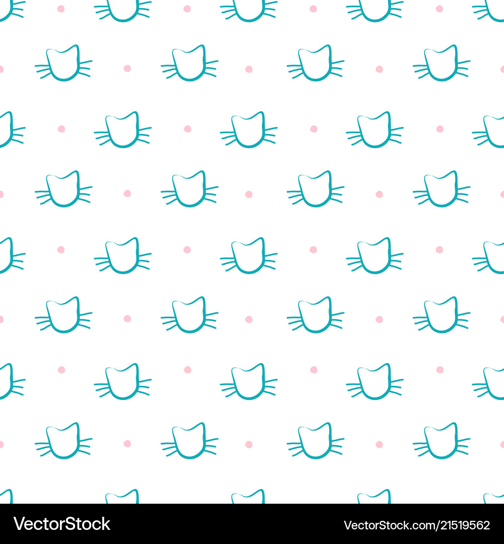 Hand drawn cats seamless pattern Royalty Free Vector Image