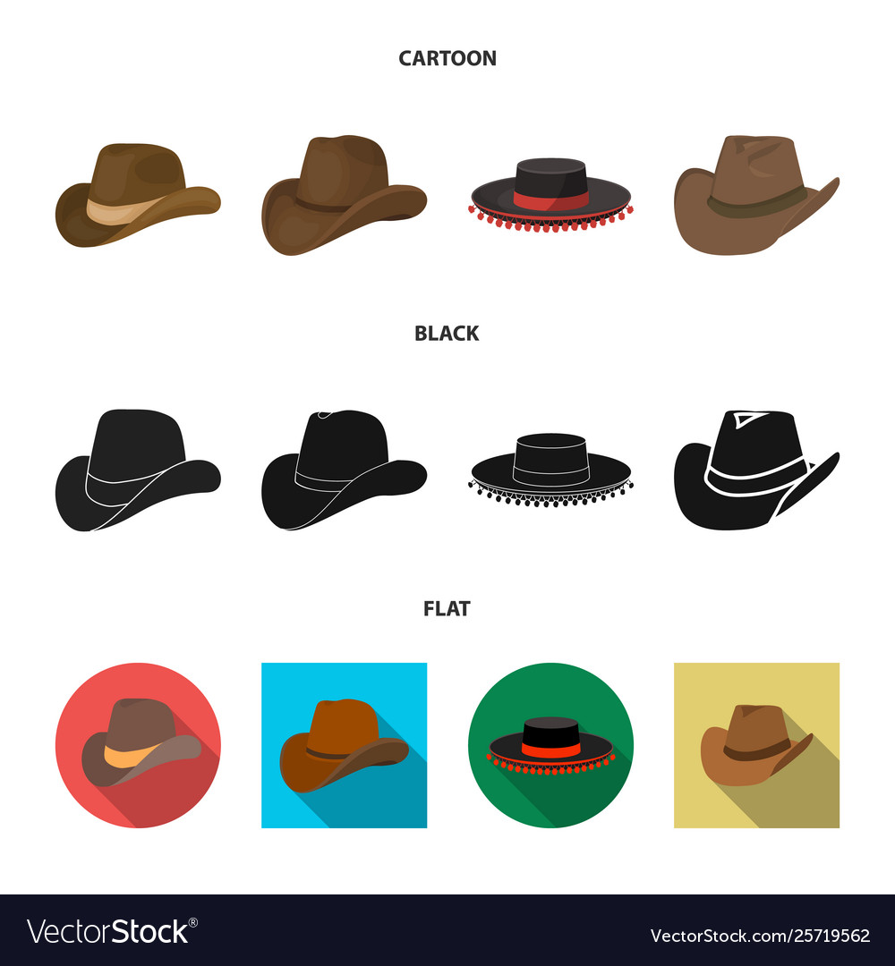Isolated object hat and cap symbol set