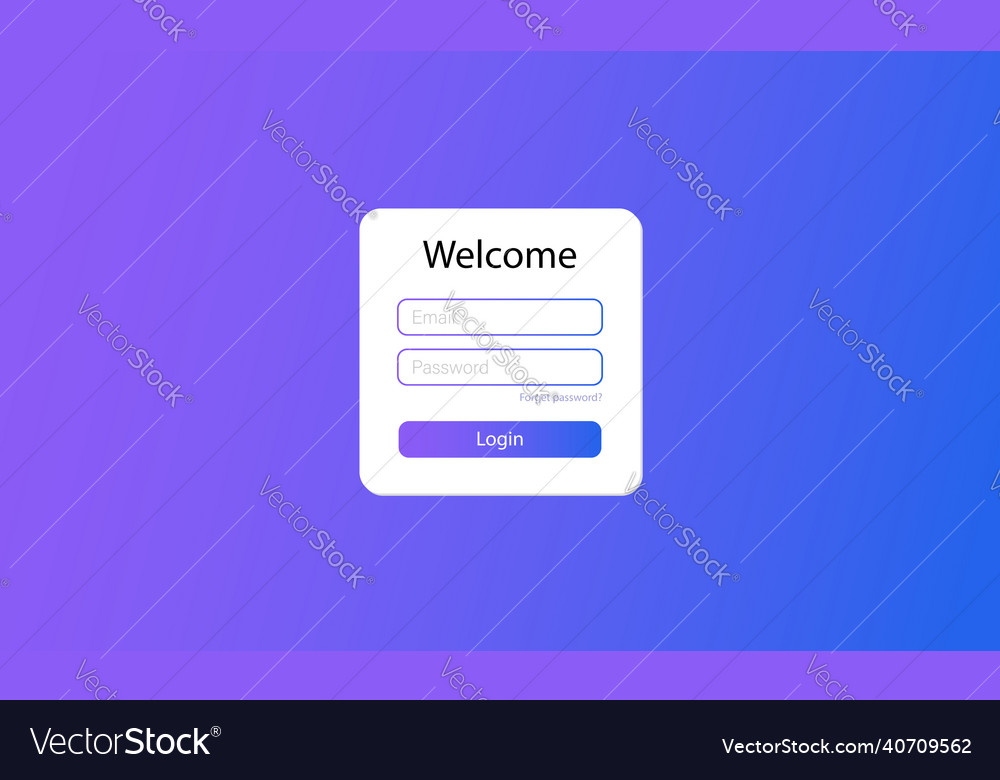 Login form for the website user interface Vector Image Login form for the website user interface