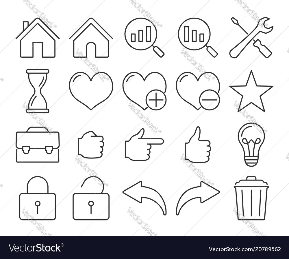 Modern Line Icons: User Interface Collection