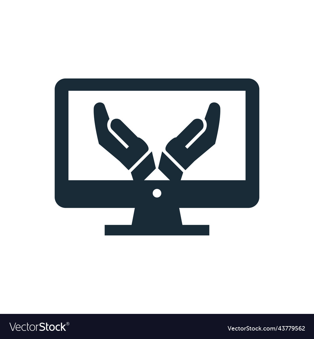 Monitor lcd led hand icon design template elements