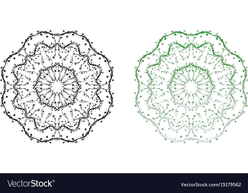 Ornamental floral mandala isolated on white