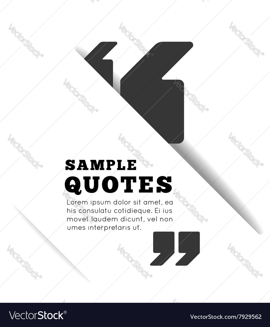 Quote blank template on white background Vector Image