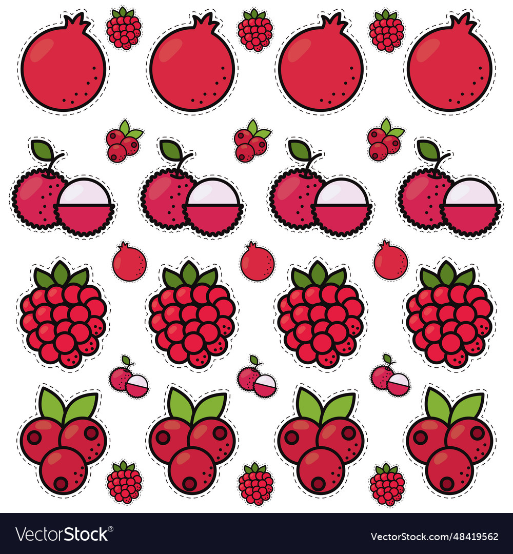 Seamless pattern background with set of fruit