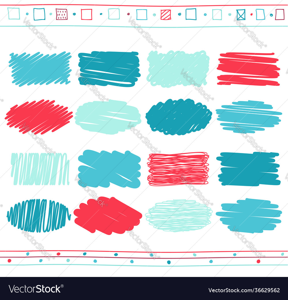 Set scribble elements vector image Set scribble elements