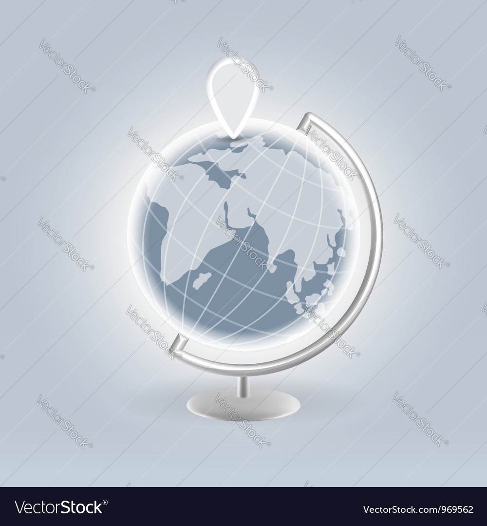 Silver earth with navigation pin