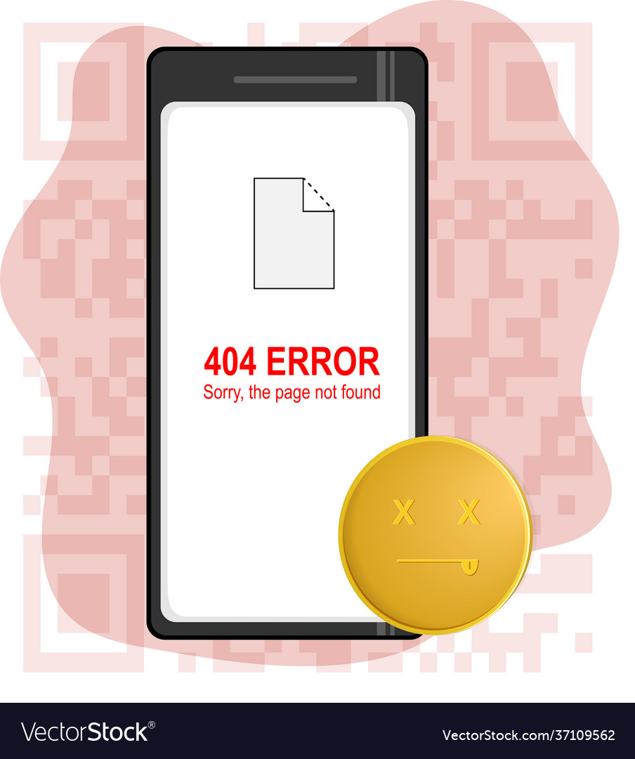 Smartphone with 404 error message