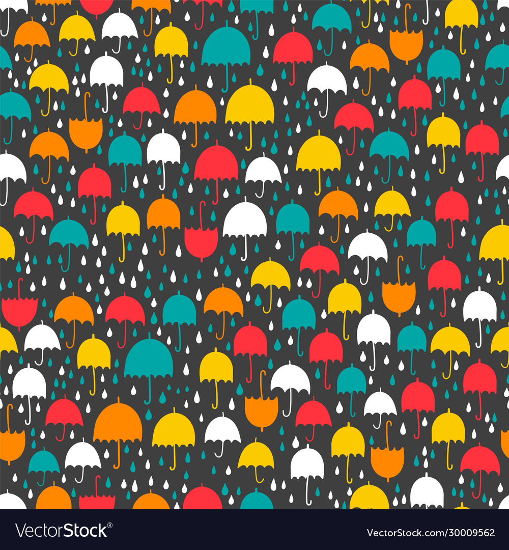 Spring seamless pattern with umbrellas Vector Image Spring seamless pattern with umbrellas