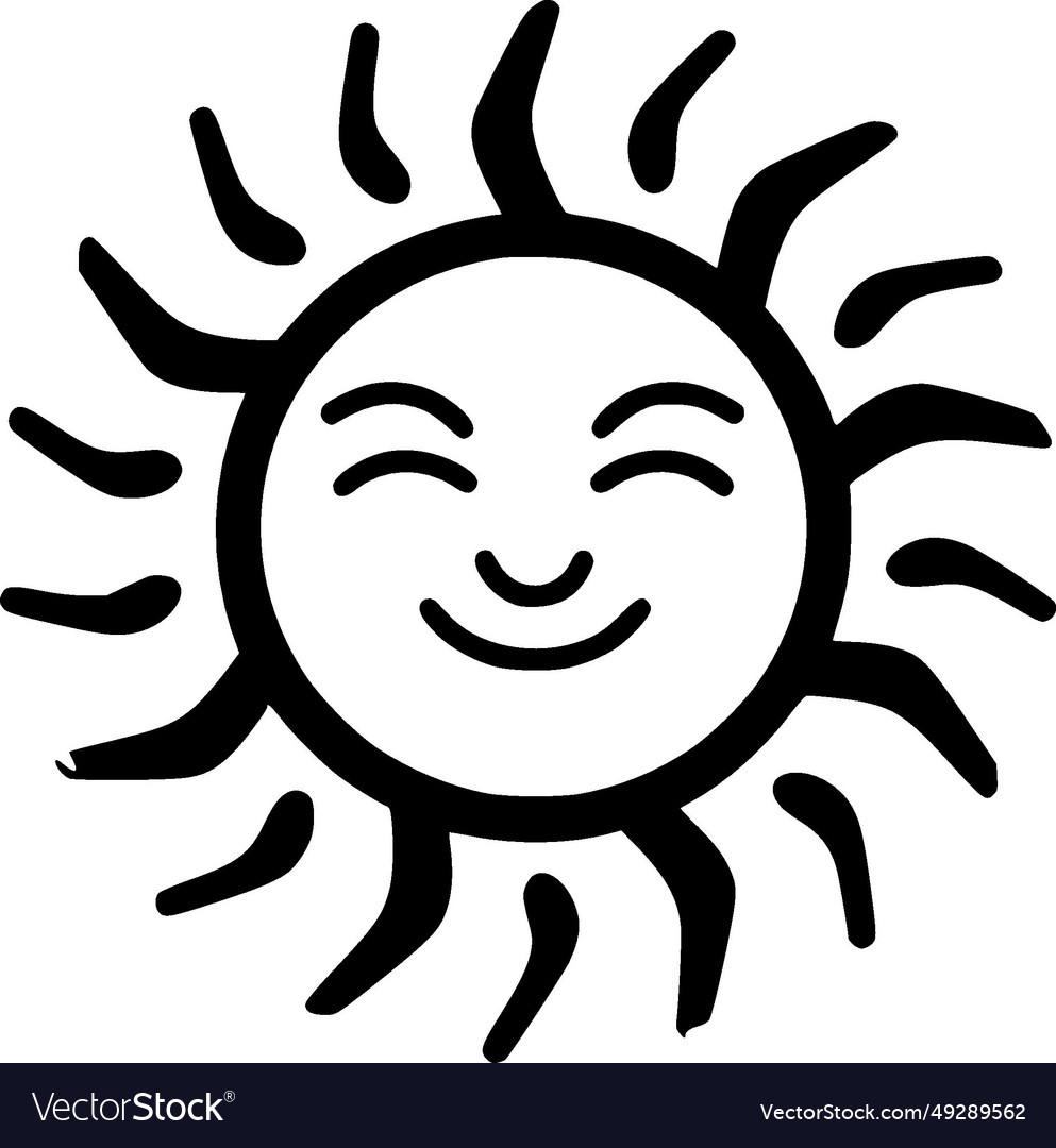 Sun - minimalist and flat logo Royalty Free Vector Image