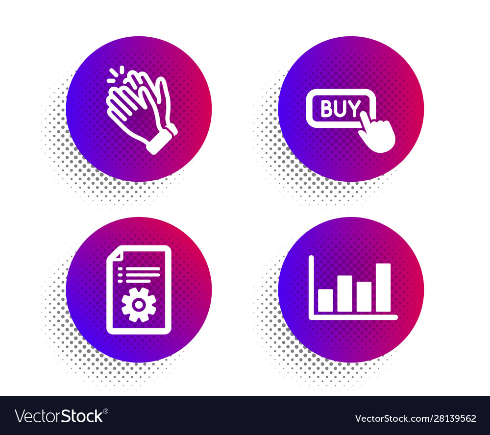 Technical documentation buy button and clapping vector image Technical documentation buy button and clapping