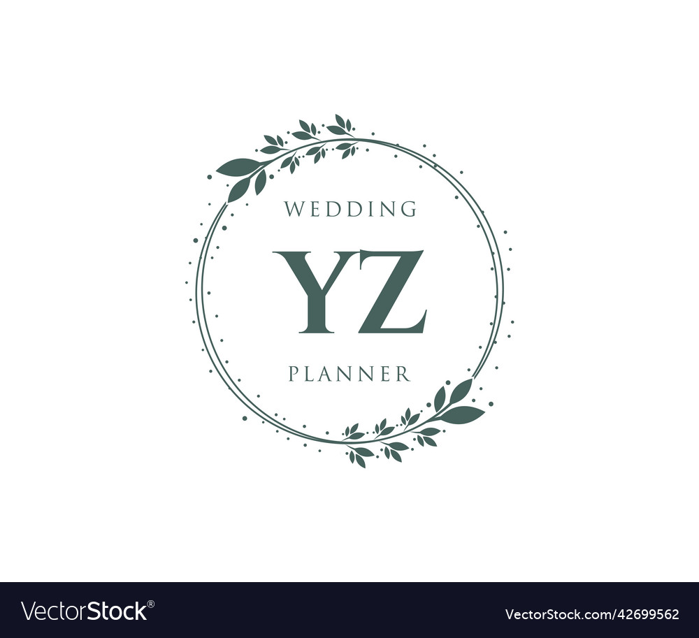 Yz initials letter wedding monogram logos Vector Image