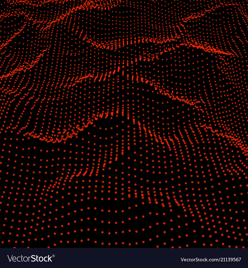 Abstract digital wave grid consist of particles vector image Abstract digital wave grid consist of particles