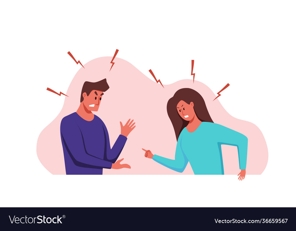 Angry arguing couple people shouting Royalty Free Vector