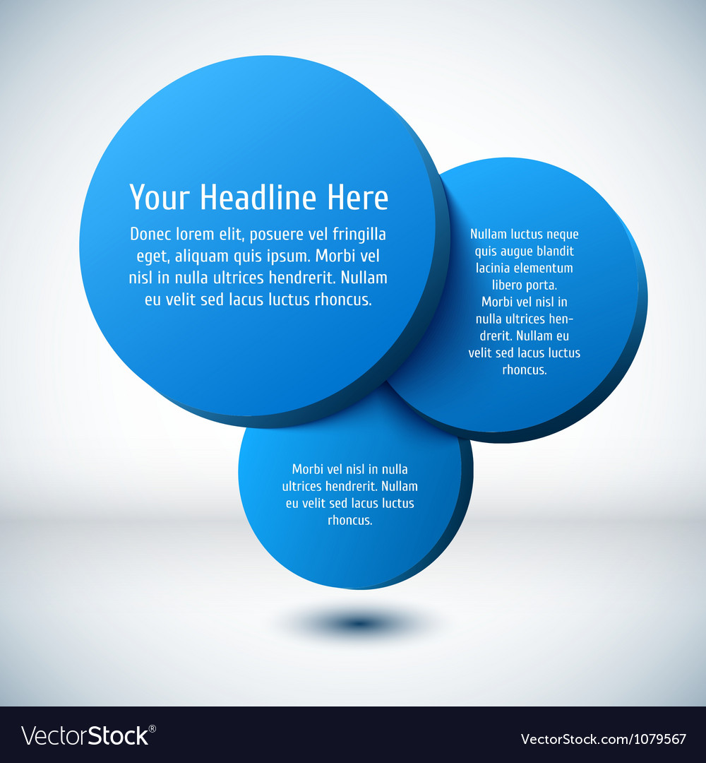Blue 3d circle background Royalty Free Vector Image