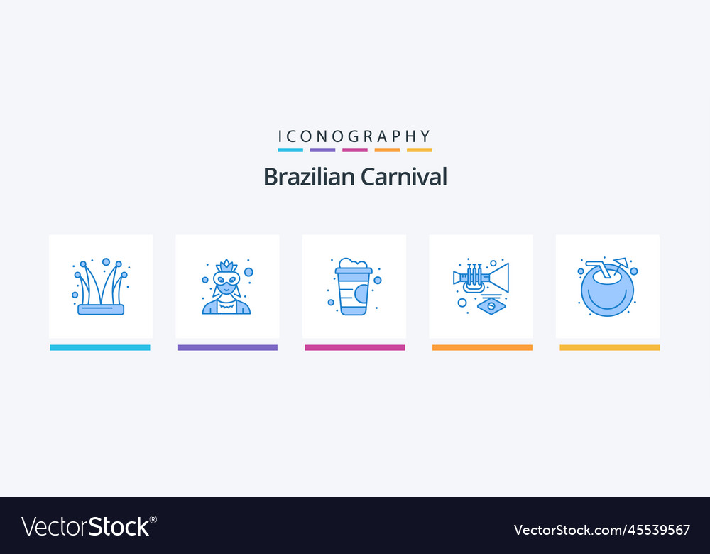 Brazilian carnival blue 5 icon pack including