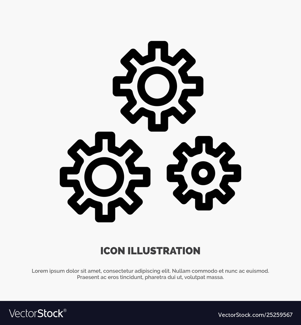 Configuration gears preferences service line icon
