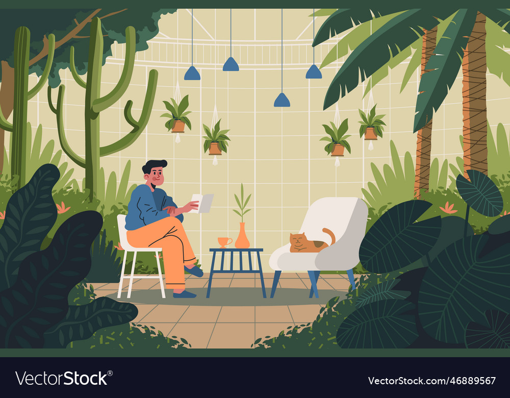 Flat design botanical garden Royalty Free Vector Image