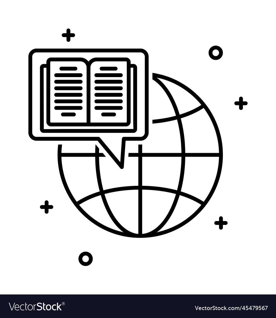 Global knowledge icon on transparent vector image Global knowledge icon on transparent