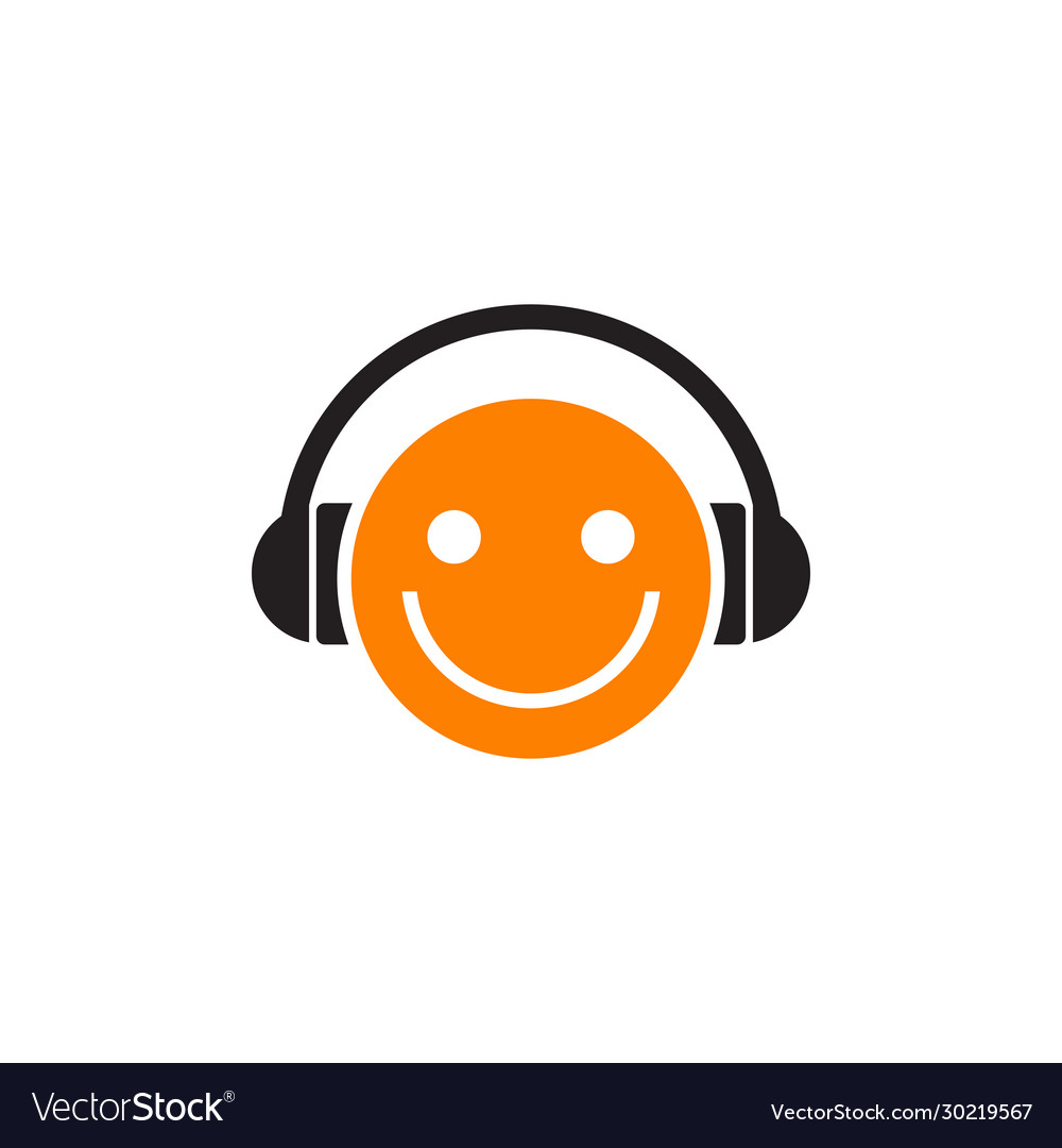 Headphone music icon logo design template Vector Image