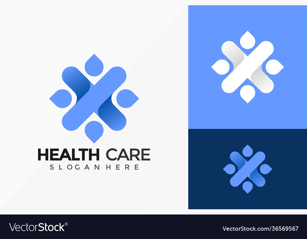 Health care logo design abstract emblem designs Vector Image