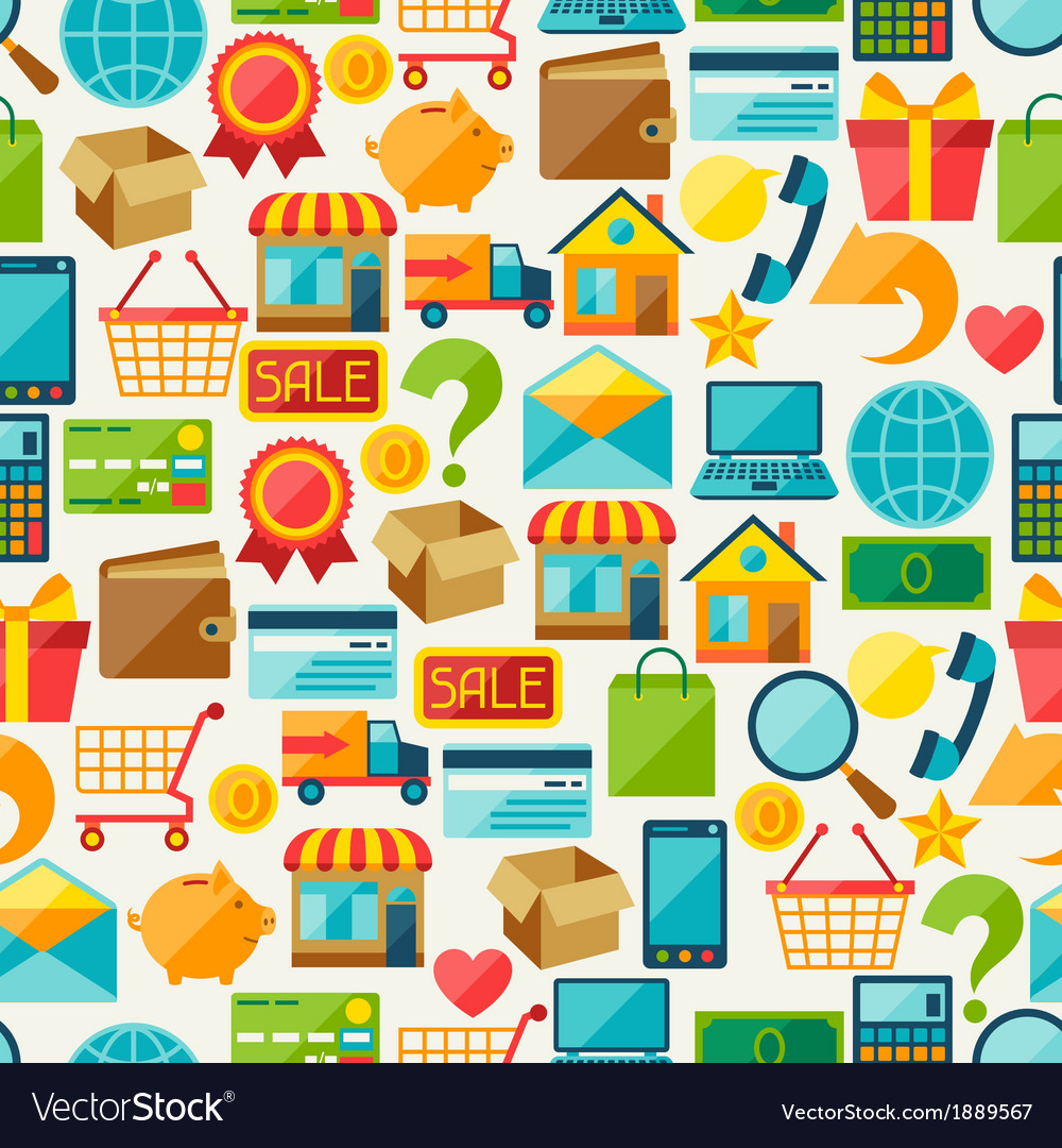 Internet shopping seamless pattern