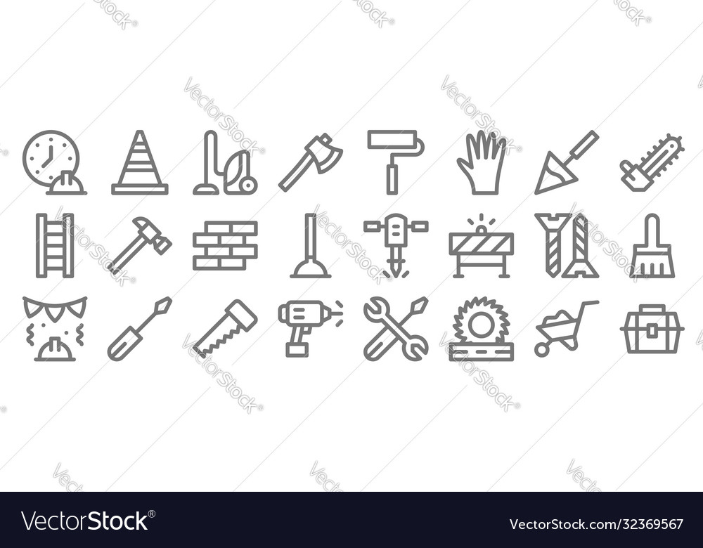 Labour day line icons linear set quality Vector Image Labour day line icons linear set quality