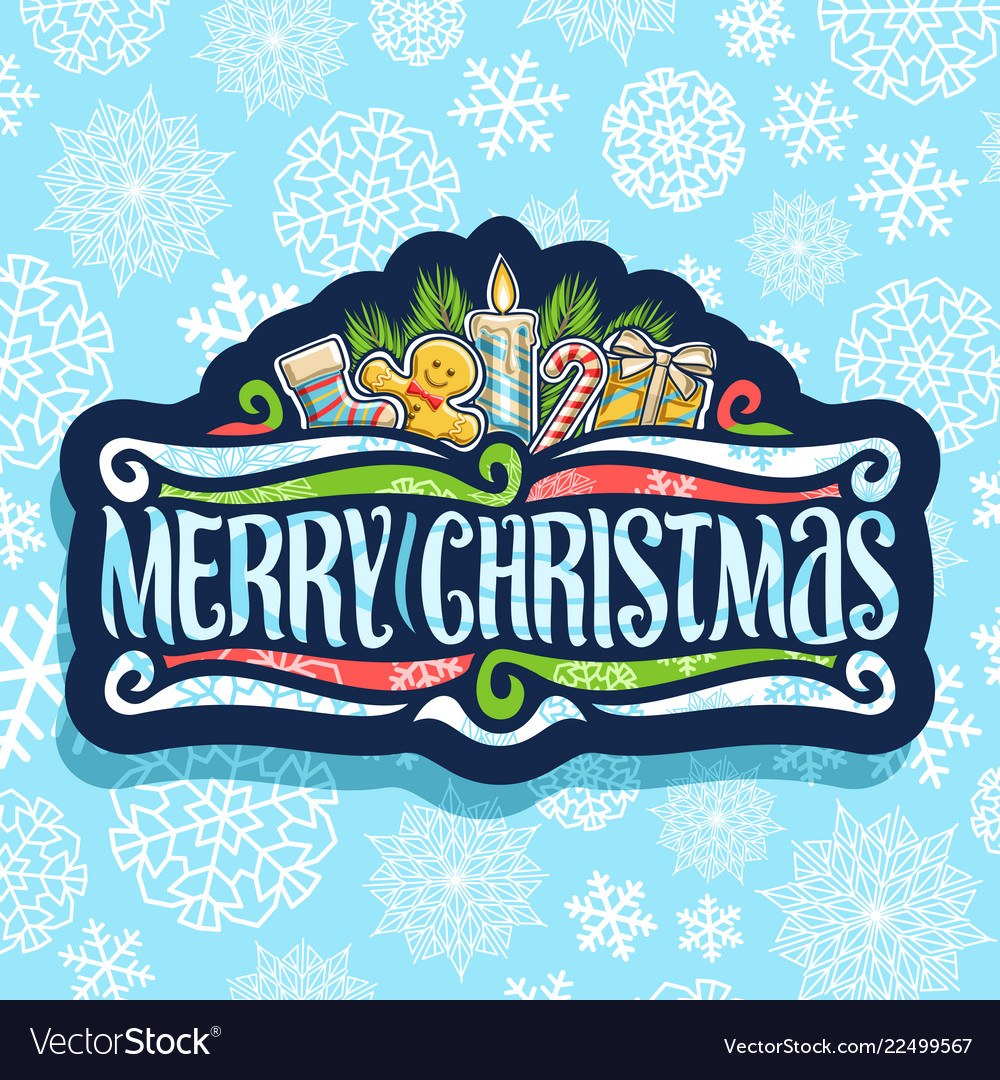 Logo for merry christmas Royalty Free Vector Image