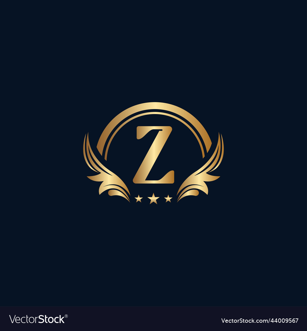 Luxus Buchstaben z Logo Royal Gold Stern