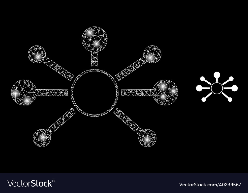Mesh web node links with illumitated vector image Mesh web node links with illumitated