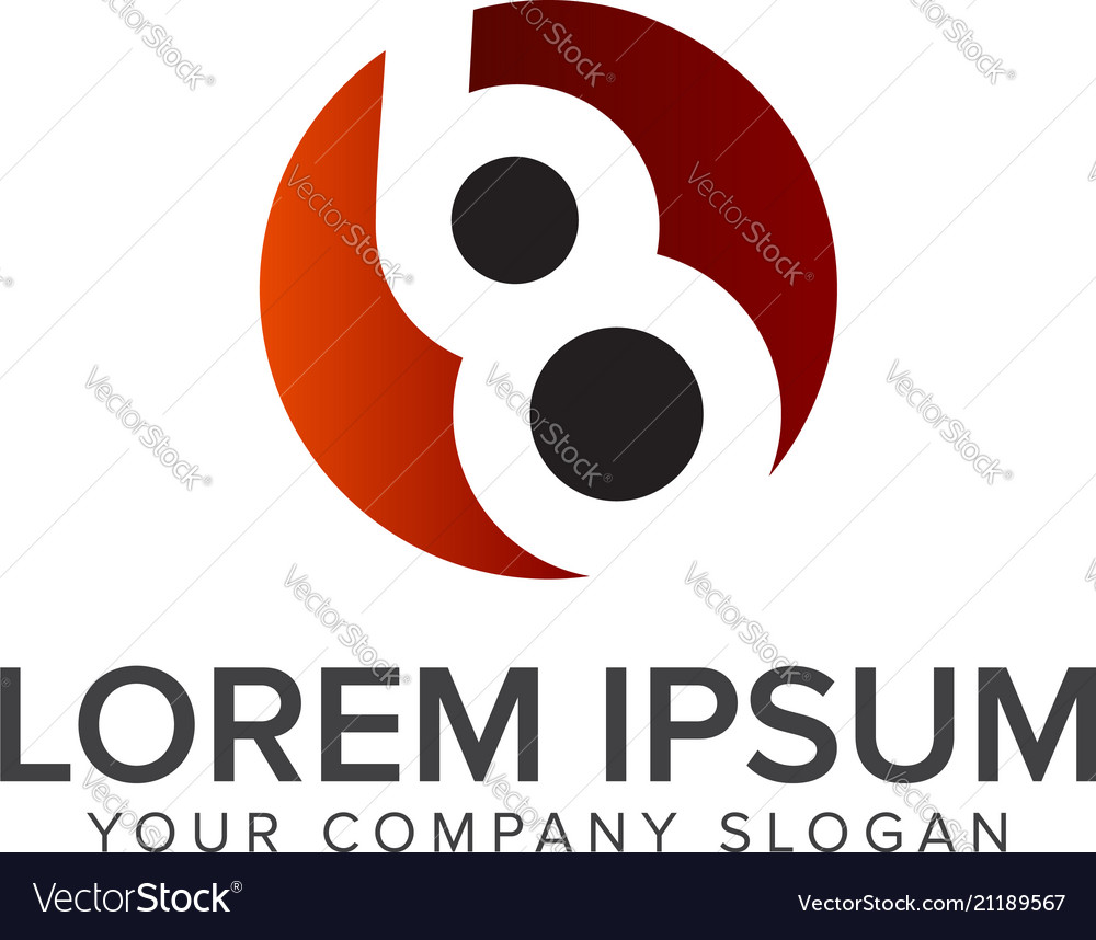 Number 6 and 8 logo design concept template