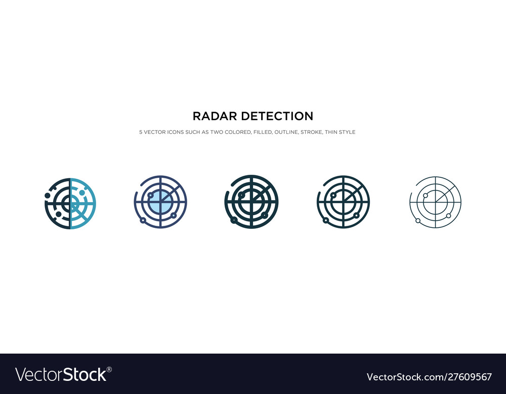Radar detection icon in different style two vector image Radar detection icon in different style two