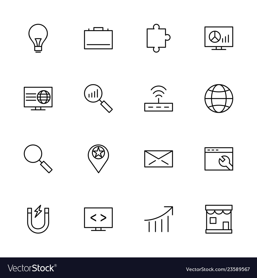 Set of seo search engine optimization icons