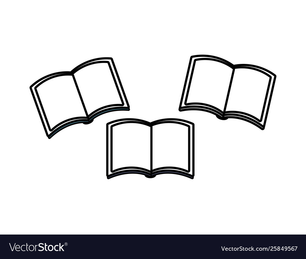 Set textbooks open isolated icon