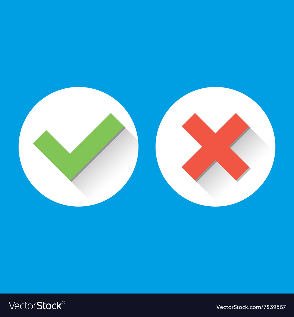 Simple check marks icons with long shadows