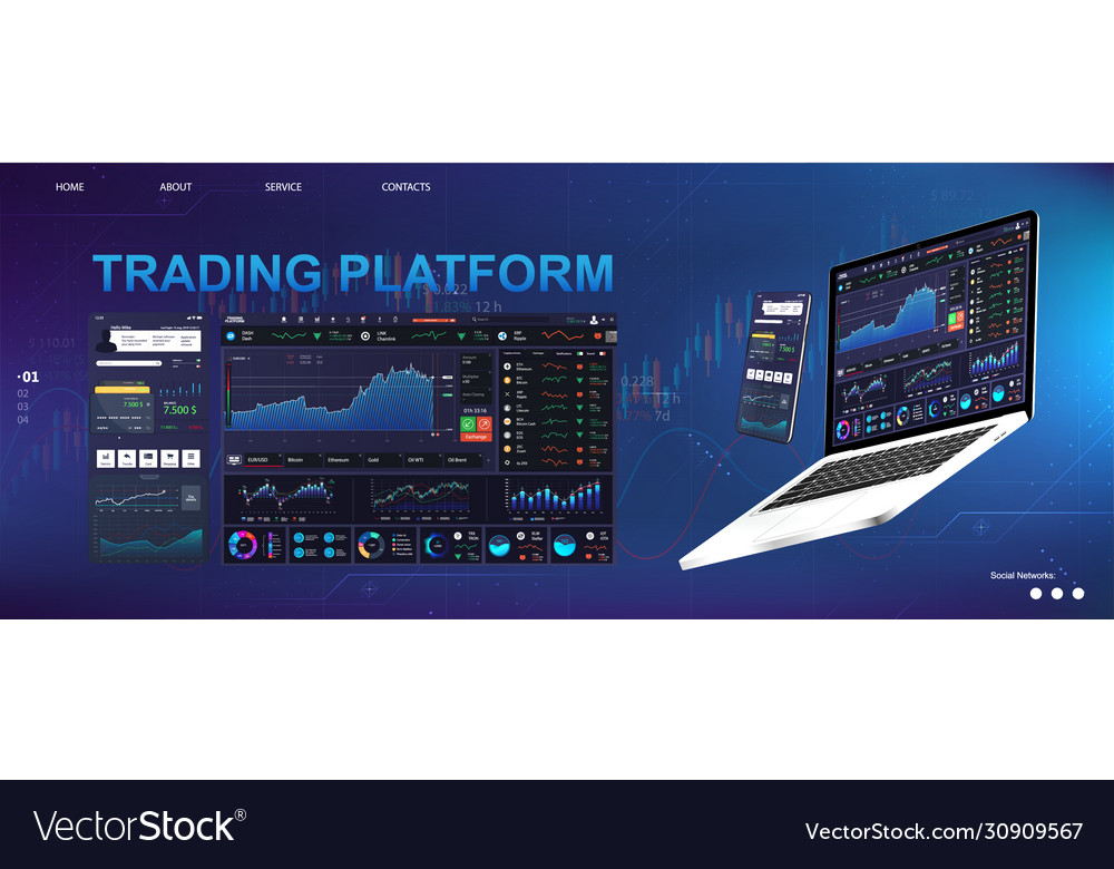 Trade platform ui dashboard design Royalty Free Vector Image