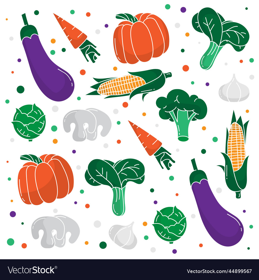 Vegetable print pattern background